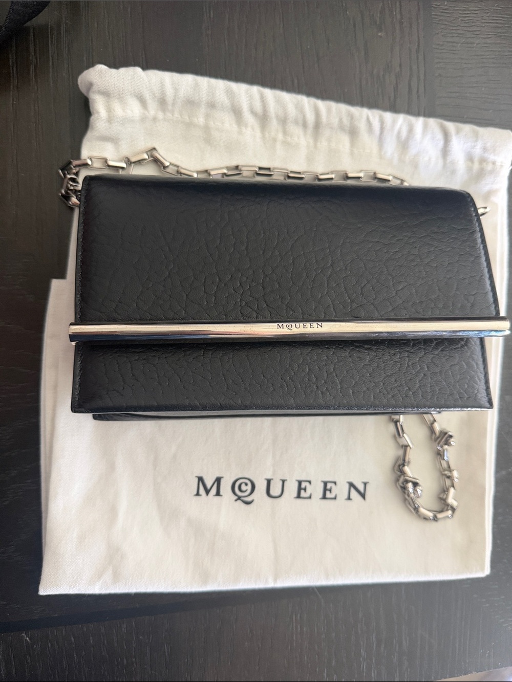 Alexander McQueen Mini Cross Bar Satchel w/COA